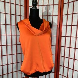 Michael Kors cowl neck sleeveless shirt M orange